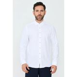 White Stone Beyaz %100 Pamuk Dynamic Fit Erkek Uzun Kollu Gömlek