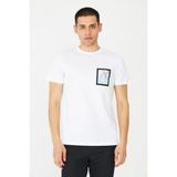 White Stone Beyaz Bisiklet Yaka Baskı Detaylı Erkek T-Shirt - M