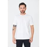 White Stone Beyaz Mikro Desenli Erkek Basic Tişört