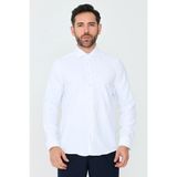 White Stone Beyaz Uzun Kollu Mikro Desenli Dynamic Fit Erkek Gömlek - Beyaz-04