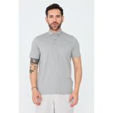 White Stone Çağla Rengi Mikro Desenli Düğmeli Erkek Polo Yaka Tişört - Çağla Yeşili - XL