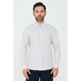 White Stone Ekru %100 Pamuk Dynamic Fit Erkek Günlük Gömlek - 2XL