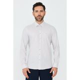 White Stone Ekru %100 Pamuk Dynamic Fit Erkek Günlük Gömlek - XL