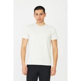 White Stone Ekru Basic Bisiklet Yaka Erkek T-Shirt - Fil Dişi - M