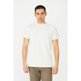 White Stone Ekru Basic Bisiklet Yaka Erkek T-Shirt - Fil Dişi - XL