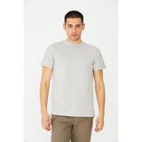 White Stone Gri Basic Bisiklet Yaka Erkek T-Shirt - M
