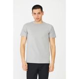 White Stone Gri Basic Bisiklet Yaka Erkek T-Shirt