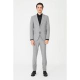 White Stone Gri Dokulu Modern Kesim Takım Elbise - Regular Fit - 56