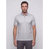 White Stone Gri Mikro Desenli Regular Fit Erkek Polo Yaka Tişört