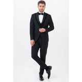 White Stone Guadalajara D114 Slim Fit Damatlık Takım Elbise Siyah - 44