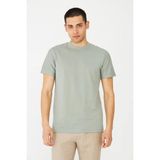White Stone Haki Yeşil Basic Bisiklet Yaka Erkek T-Shirt - Çağla Yeşili - M