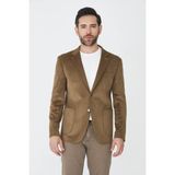 White Stone Kahverengi Fitilli Kadife Slim Fit Blazer Ceket - 46