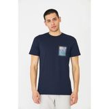 White Stone Lacivert Baskılı Bisiklet Yaka Erkek T-Shirt - XL