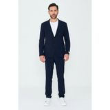 White Stone Lacivert Mono Yaka 6 Drop Regular Fit Jogger Takım Elbise - 56