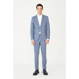 White Stone Mavi Dokulu Modern Kesim Takım Elbise - Regular Fit - 46