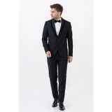 White Stone Meksiko D112 Şal Yaka Slim Fit Damatlık Takım Elbise Siyah - 60