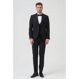 White Stone New York D2401 Slim Fit 6 Drop Takım Elbise Siyah - 44