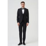 White Stone New York D2401 Slim Fit 6 Drop Takım Elbise Siyah - 58
