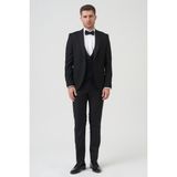 White Stone Phoenix D2406 Slim Fit 6 Drop Likralı Damatlık Takım Elbise Siyah - 44