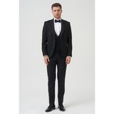 White Stone Phoenix D2406 Slim Fit 6 Drop Likralı Damatlık Takım Elbise Siyah - 46