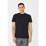 White Stone Siyah Basic Bisiklet Yaka Erkek T-Shirt - XL