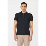 White Stone Siyah Modern Kesim Polo Yaka Erkek T-Shirt - 3XL