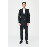 White Stone Siyah Modern Kesim Slim Fit Erkek Takım Elbise - Regular Fit - 56