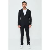 White Stone Siyah Sivri Yaka 6 Drop Regular Fit Erkek Günlük Takım Elbise - 52