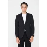White Stone Siyah Slim Fit Klasik Yaka Erkek Spor Blazer Ceket - 48