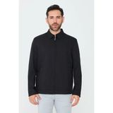 White Stone Siyah Yandan Cepli Fermuarlı Erkek Mevsimlik Mont - 2XL - Black