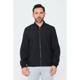 White Stone Siyah Yandan Cepli Fermuarlı Erkek Mevsimlik Mont - XL - Black