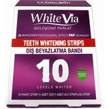 White Via WhiteVia PAP Technology Diş Beyazlatma Bandı 10 Paket (20 Strip) Peroksitsiz Diş Beyazlatıcı Bant Mor