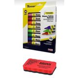 Whiteboard Marker Doldurulabilir Beyaz Tahta Kalemi Seti 10 Renk BR-10