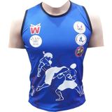 WhiteFace Muay Thai Atlet & Muay Thai Tişört & Muaythai Maç Tişörtü & Muay Thai Maç Atleti - 2XL - Mavi
