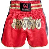 Whiteface Muay Thai Elite Şort Kırmızı-Antrasit Saten Kumaş ile Esnek ve Rahat Hareket İçin Tasarlandı - Kırmızı - Siyah