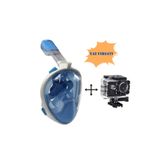whitetech Şnorkel Full Face Mavi Dalış Maskesi 1080p Su Altı Aksiyon Kamerası Set