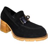 Who What Wear Kadın Deri El Yapımı Kösele Taban Topuklu Ayakkabı 25NW0701 - 001 Siyah