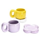 WHOLE HOUSEWARES | 2 Seramik Kahve Kupası - Estetik Tombul Bulut Kupası - Benzersiz Şekilli Modaya Uygun Bardaklar - Bulaşık makinesinde yıkanabilir - Kahve veya Çay İçin Uyumlu - Ev ve Ofis Kullanımı
