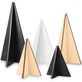 WHQXFDZ 5 adet noel ahşap ağaç dekoru 3D çiftlik evi noel ağacı masa süsleri zımpara ahşap noel merkezi ev ofis için kapalı katmanlı tepsi noel dekorasyonu