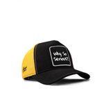 Why So Serious Logolu Cordura Siyah-Sarı Trucker Şapka