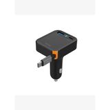 Wi-CC033 Type-C + USB-A 65W Akım Korumalı Dahili Kablolu Araç Şarj Aleti