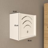 Wi-Fi Modem Saklama Kutusu - Beyaz / Antrasit / Ahşap Ton - 30X25X15 cm Beyaz