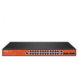 Wi Tek WI-PCMS328GF 24 Port Gigabit Full Poe 4 Port SFP 370 W Yönetilebilir PoE Switch