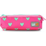 Wia Kids Kalp Desenli Kız Çocuk Kalemlik - Pembe - 21x8x8 - Kalem Kutusu