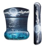 Wiabsi Bilek Desteği Jel Seti, Kaymaz Kauçuk Tabanlı, Kolay Yazma ve Ağrı Giderme için Sevimli Mouse Pad, Oyun, Bilgisayar, Ofis - Ay Okyanus için ..
