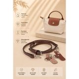 Wibego Will Good Be Kahve Longchamp Askı Le Pliage Uyumlu Çanta Askısı , Kadın Deri Çanta Askısı , Ayarlanabilir Çanta Kemeri , Bag Strap , Çanta Aksesuar Kahve Cognac Brown - Silver