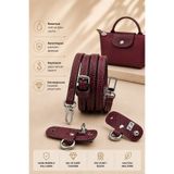 Wibego Will Good Be Pomegranate Longchamp Askı Le Pliage Uyumlu Çanta Askısı , Kadın Deri Çanta Askısı , Ayarlanabilir Çanta Kemeri , Bag Strap , Çanta Aksesuar Bordo - Pomegranate