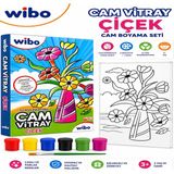 Wibo Çiçek Cam Vitray Boyama Seti 6 Renk Cam Boyası ve Fırça Eğitici Sanat Hobi Kiti 3 Yaş+