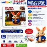 Wibo Kaydırmalı Puzzle Yapboz Oyunu Tavşan Temalı Zeka ve Dikkat Geliştirici Eğitici Oyuncak