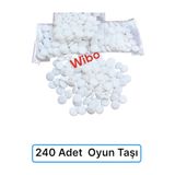 Wibo Plastik Oyun Piyonu Taşı Go Oyunu-Mangala Oyun Taşı ve Kutu Oyun Taşları 240 Adet Beyaz